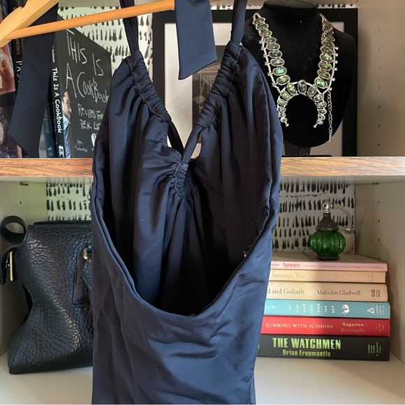 Mara Hoffman Aya Halter One-Piece Swimsuit Black Open Back Swim Surf Size Small - Picture 6 of 10